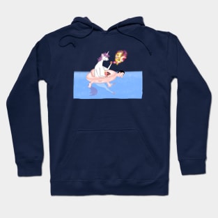 Unicorn in pool Hoodie